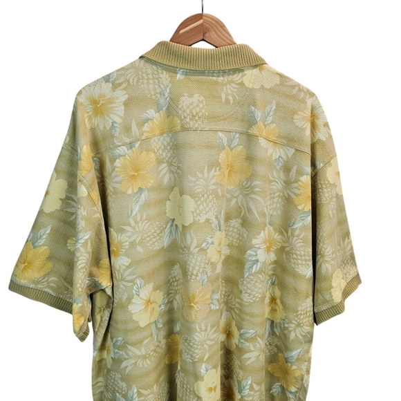 Tommy Bahama Mens Hawaiian Hibiscus Print Cotton Polo Shirt XXL Coastal Beachy - Picture 7 of 13